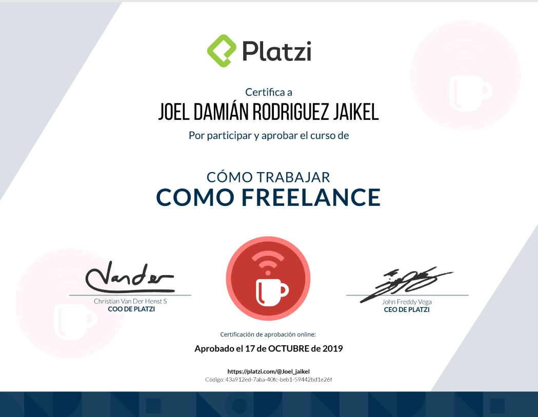 Certificado de como trabajar como freelance